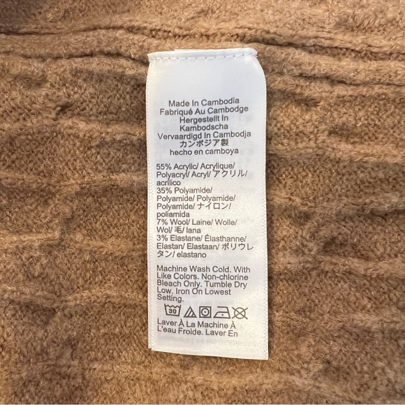 J. Crew Factory Cable Knit Mockneck Sweater Extra Soft Yarn Heather Acorn (XXS) - Picture 11 of 12